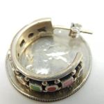 Sterling Silver Gemstone  Hoop Earrings Photo 4