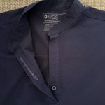 FIGS Rafaela Oversized Scrub Top Navy Blue XS Mandarin Collar Uniform Medical Photo 2