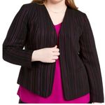 Bar III bar‎ III Women's 2X Black Purple Pinstripe Blazer Business Career Jacket Photo 0