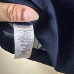 Loft Navy Wide Arm Back Button Mixed Media Sweater Top Size Large Photo 4