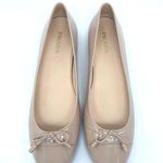 Prada Nude Patent leather silver logo embellished bowtie ballerina flats EU 41 Photo 0