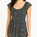 Xhilaration  Y2K Bright floral n paisley peasant dress Photo 0