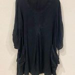 Kleen Linen Blend Pleated Lagenlook Tunic Dress Size Large EUC Black Photo 0
