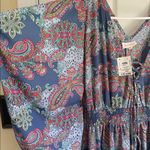 Floral Maxi Dress in Blue and Red Size M Photo 1