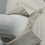 Abercrombie & Fitch  Oversized Cream Faux Leather Button-Up Shirt Shacket Small Photo 1