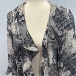 kim rogers  Size 16W Women's Black/White Floral Paisley Sheer Kimono Cardigan Photo 6