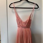 Pink Lily  "Once in a Lifetime"‎ Backless Crochet Top Maxi Dress Pink Stretch S Photo 6