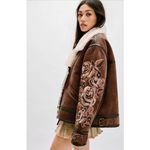 Free People NWT We The Free Andies Embroidered Vegan Leather Moto Jacket Size L Photo 1