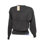 UNIQ New Women's Long Sleeve Grey Pullover Sweater Open Shoulder with Rings Gray Photo 1
