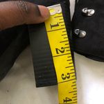 Black fabric suede lace up over the knee knee high boots 3”’block heels Size 6 Photo 4