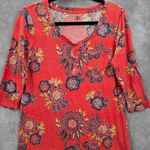 New Directions Intimates Coral Knee Length Floral Sleepwear Dress Small Pink Photo 2