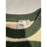 ICHI Striped Sweater Women’s Size Small Green Beige Long Sleeve Knit Pullover Photo 4