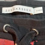 Zoe Karssen Ace Bat Print Low Rise Slim Fit Tapered Sweatpants Large Black Red Photo 4