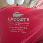 Lacoste  Red V-Neck Long Sleeve Shirt (has small flaw ) Photo 2
