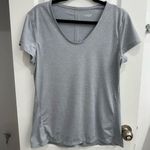 Old Navy Active Go Dry Striped Light blue and white Women's Large Top Photo 0