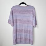 Soft Surroundings Soft‎ Surroundings Palm Tree Short Sleeve Medium Tunic Sweater Purple Blue Wash Photo 3