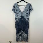 JS Collections BHLDN x JS Collection Santiago Blue and Gray Applique Dress Size 16 Women's Photo 6