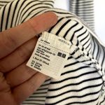 Uniqlo white black striped crewneck sweater women's size large cotton rayon top Photo 3