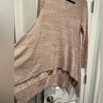 cupio NWT  Size M Draped Pullover Sweater High Low Hem Beige V Neck Flowy Long Photo 5