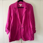 Michael Kors MICHAEL  Pink Linen Blazer Jacket 16 Photo 5