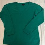 Talbots  Kelly green Cashmere V-Neck Sweater Small Photo 0