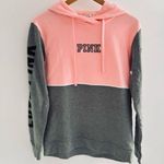 Victoria’s Secret PINK Gray Block Logo Print Hoodie Size XS Photo 0