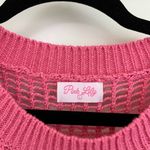 Pink Lily  Vibrant Pink Knit Top Crop Size L Cover Up Photo 2