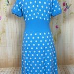 FINE KNITS By ROGER Vintage Blue Polka Dot Sweater Dress Size undefined Photo 1