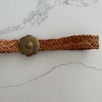 Anthropologie Vintage Moroccan Braided Leather Engraved Brass Buckle Belt in Camel Size Medium Photo 4