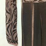 Vintage! Velvet Brown Sheer Zebra Stripe Print Bandeau Long Sleeves Jumpsuit Photo 2