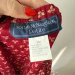 Norton Mcnaughton Vintage 90s  Petite Red Leaf Print Midi Skirt Peitie Medium Photo 3