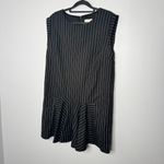 Line and Dot  black and white pinstripe drop waist dress size large Photo 1