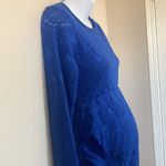 Pinkblush  Cobalt Royal Blue Lace Long Sleeve Maternity Dress Photo 8