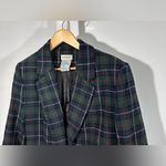 White Stag  Wool Blend Tartan Blazer Size 10 — Green Plaid Preppy 90s academia Photo 4