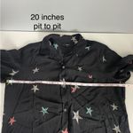 Rails  Kate 100% Silk Shirt: Black with Multi-Color Animal Stars Photo 6