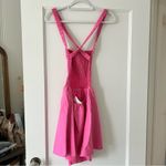 Isalis  Pink Mini Criss Cross Open Back Cotton Fit & Flare Dress Size Small NWOT Photo 5