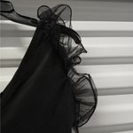 ZARA Bodysuit Top Medium Black Fairy Balletcore Organza Ruffled Sleeve Blouse Photo 5