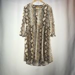 Anthropologie Maeve by  Juno Snake Print Dress‎ in Brown Size Extra Small Photo 4