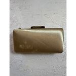 CARLO FELLINI Gold Embellished Satin Evening Clutch Chain Shoulder‎ Bag Photo 1