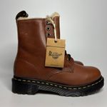Dr. Martens 1460 Serena Faux Fur Lined Farrier Leather Combat Boots - Saddle Tan Photo 1