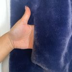 J.Crew  Vest Navy Faux Fur Soft Full Zip Mock Neck Pockets Size Small EUC #0146 Photo 2