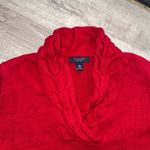 CHAPS  women’s Vibrant Red Cowl Neck Sweater size L 100%cotton Photo 2