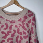 ODDY NWOT Cream and Pink Animal Print Sweater Size 1XL/2XL Photo 4