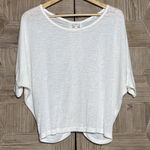 Lush Clothing Lush Womens White Oversized Top Size S Cream Dolman Sleeves Crochet Boho Photo 0