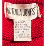 Victoria Jones  Woman's Red Embellished Sweater Size M 28" Long x 20" Pit‎ to Pit Photo 2