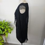 Alberta Ferreti Vintage Black Tissu Fabric Silk sheer feather cape effect sz 4 Photo 5