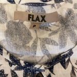 Flax  Floral Blue White Linen Button Down Jacket Shirt Size XS Photo 5