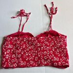 Dance & Marvel floral crop tie shoulder top red & white in size medium Photo 2