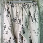 Hot Cotton Woman Size 3X Capri Pants with Faceless Person Print Linen/Cotton Tan Photo 6