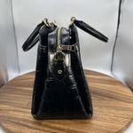 Coach  Lillie Carryall Black Crocodile Embossed Leather Satchel Handbag Photo 1